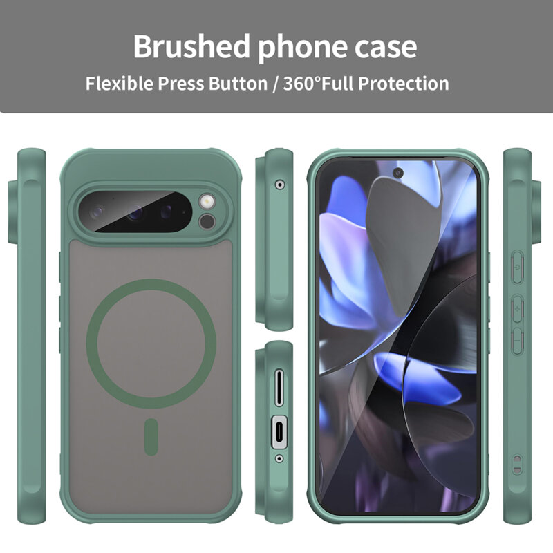 Husa Google Pixel 9 Pro Techsuit HaloFrost II MagSafe, verde