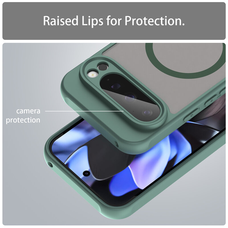 Husa Google Pixel 9 Pro Techsuit HaloFrost II MagSafe, verde