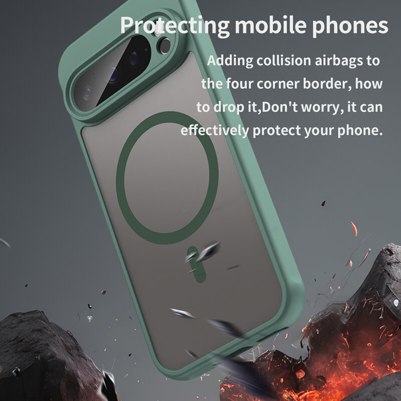 Husa Google Pixel 9 Pro Techsuit HaloFrost II MagSafe, verde