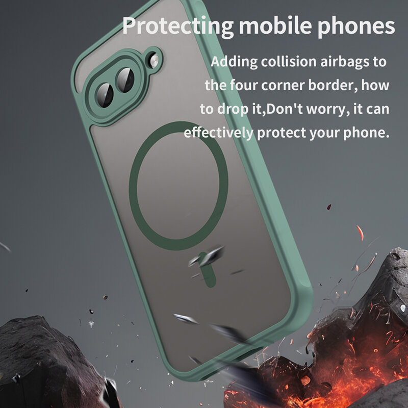 Husa Google Pixel 9a Techsuit HaloFrost II MagSafe, verde