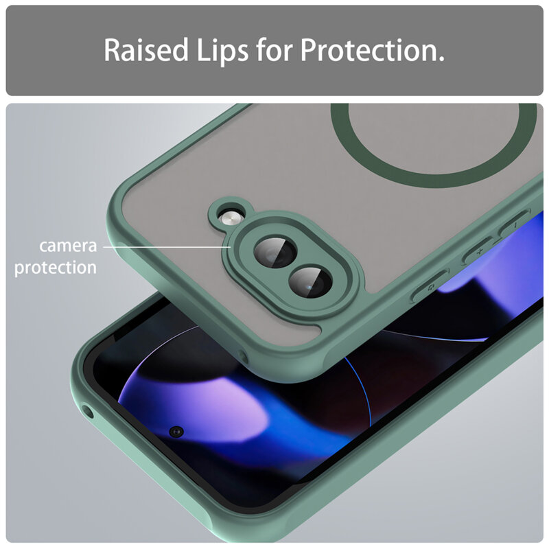 Husa Google Pixel 9a Techsuit HaloFrost II MagSafe, verde