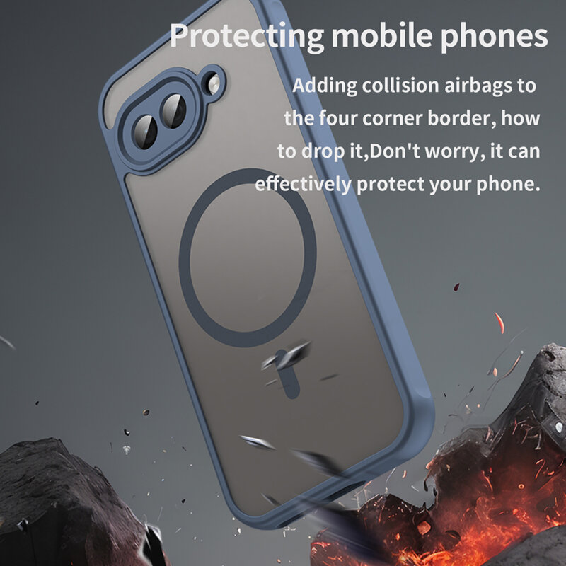 Husa Google Pixel 9a Techsuit HaloFrost II MagSafe, bleumarin