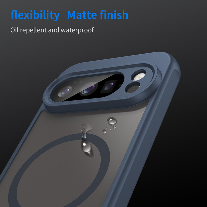 Husa Google Pixel 10 Pro Techsuit HaloFrost II MagSafe, bleumarin