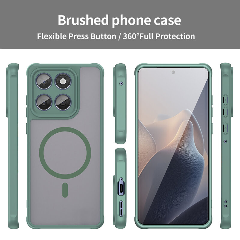 Husa Motorola Edge 60 Fusion Techsuit HaloFrost II MagSafe, verde