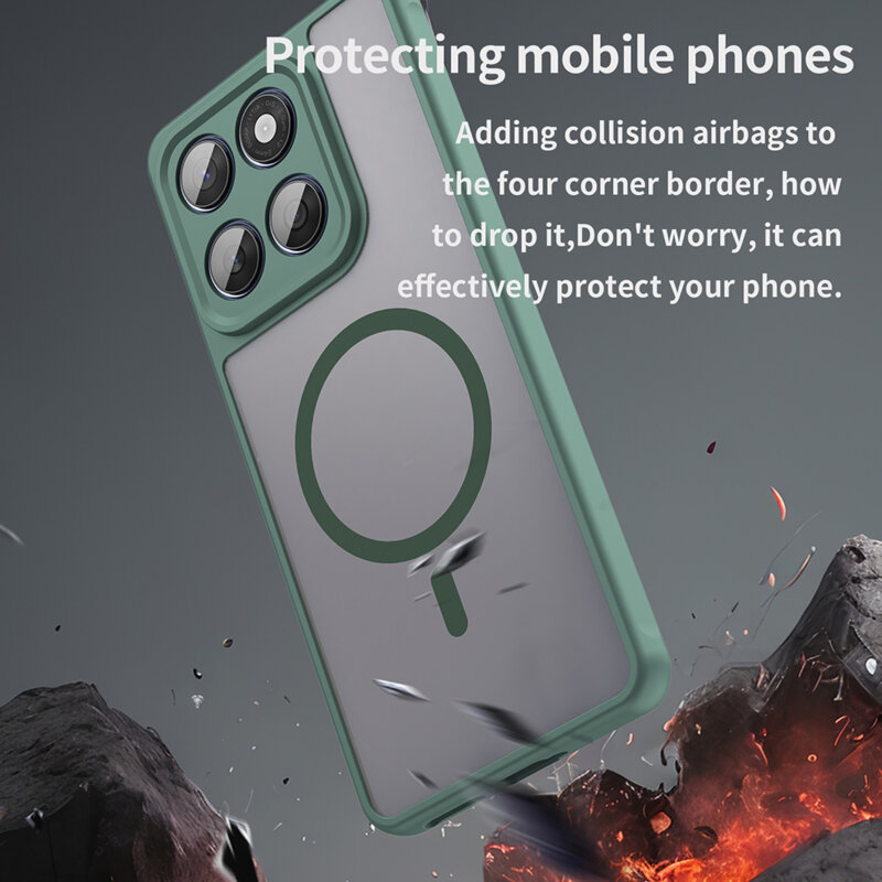 Husa Motorola Edge 60 Fusion Techsuit HaloFrost II MagSafe, verde