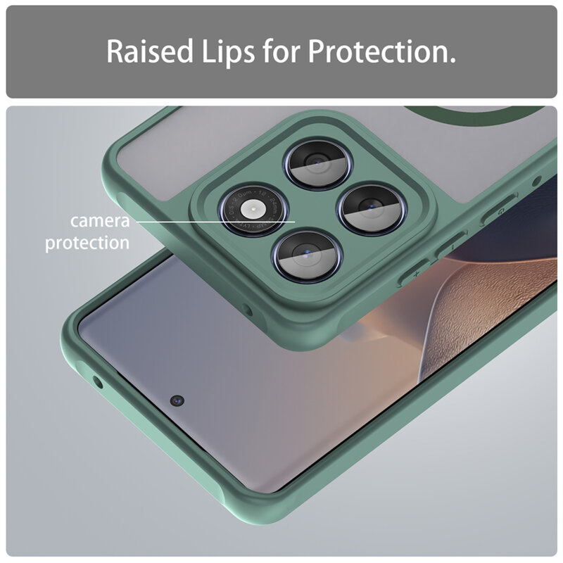 Husa Motorola Edge 60 Fusion Techsuit HaloFrost II MagSafe, verde