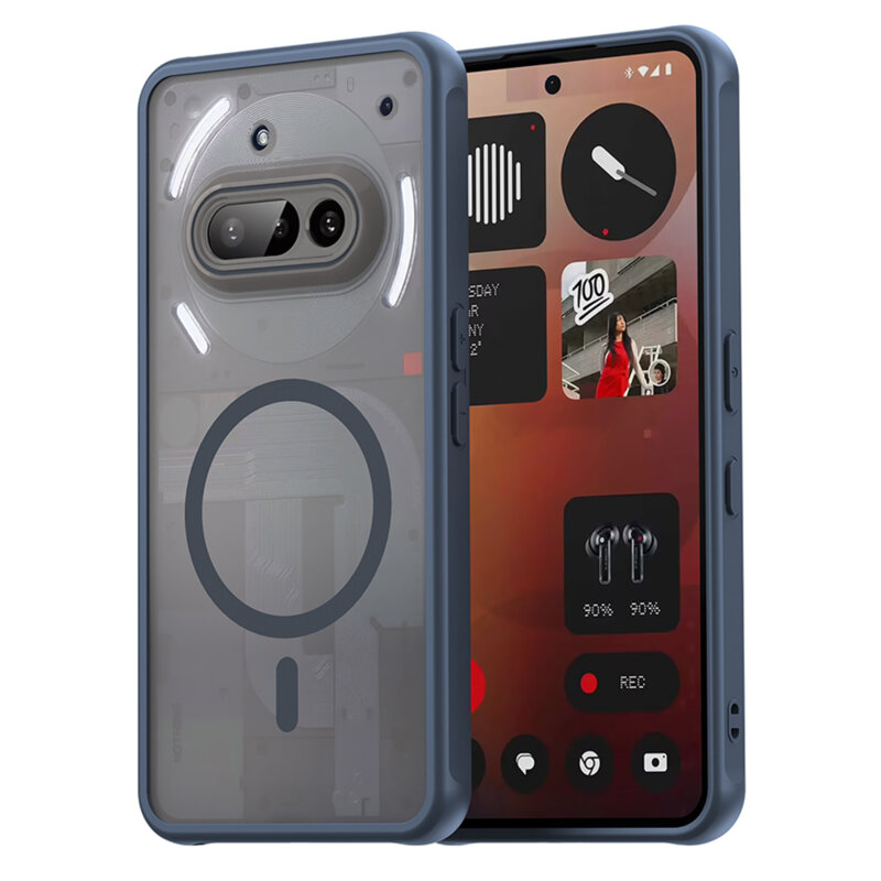 Husa Nothing Phone (3a) Techsuit HaloFrost II MagSafe, bleumarin