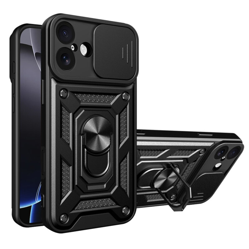 Husa iPhone 17 protectie camera Techsuit CamShield Series, negru