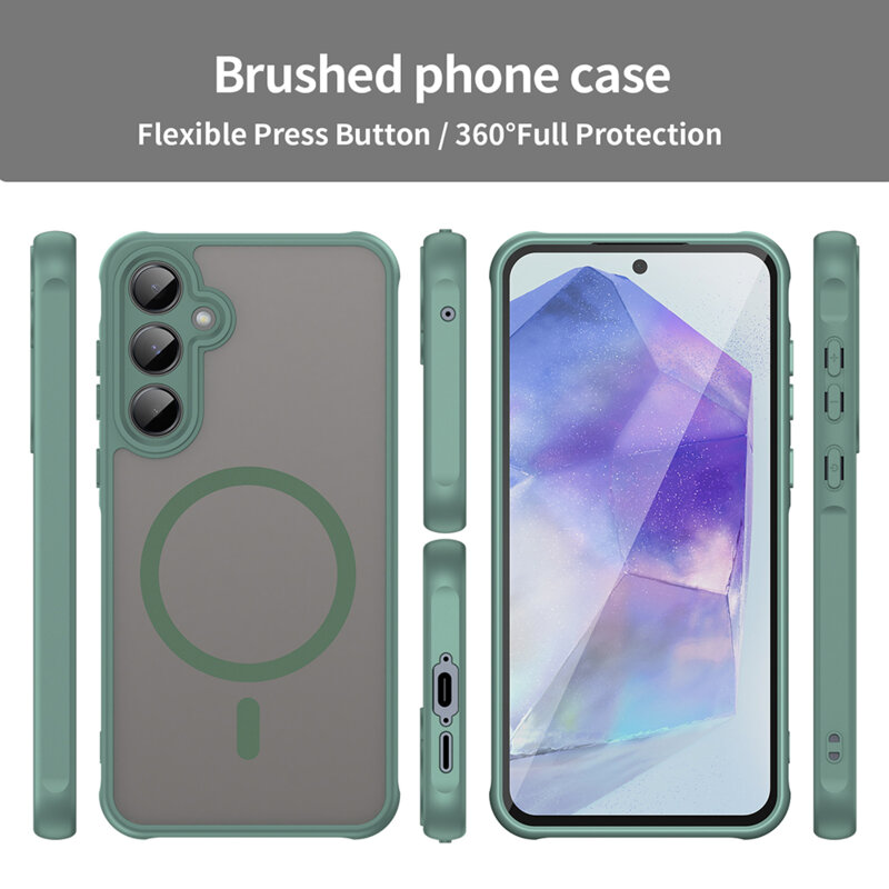 Husa Samsung Galaxy A35 5G Techsuit HaloFrost II MagSafe, verde