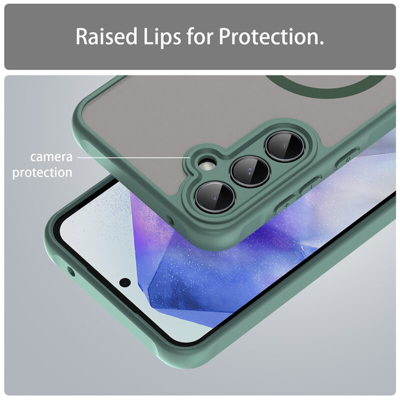 Husa Samsung Galaxy A35 5G Techsuit HaloFrost II MagSafe, verde