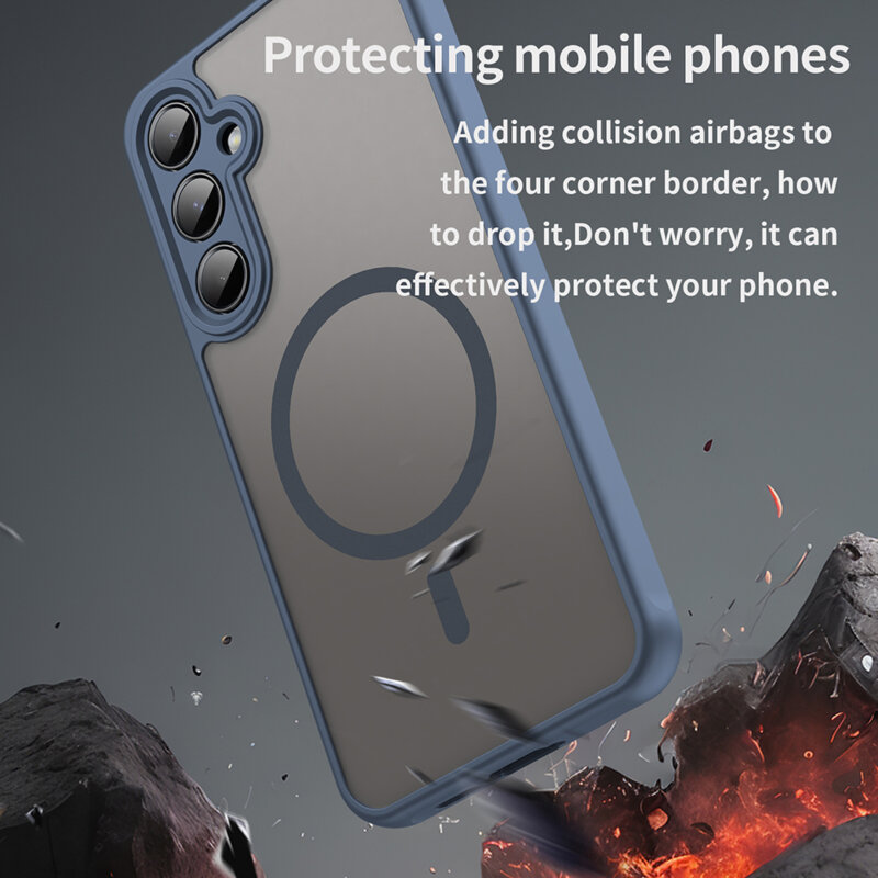 Husa Samsung Galaxy A35 5G Techsuit HaloFrost II MagSafe, bleumarin