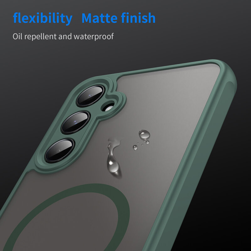 Husa Samsung Galaxy A55 5G Techsuit HaloFrost II MagSafe, verde