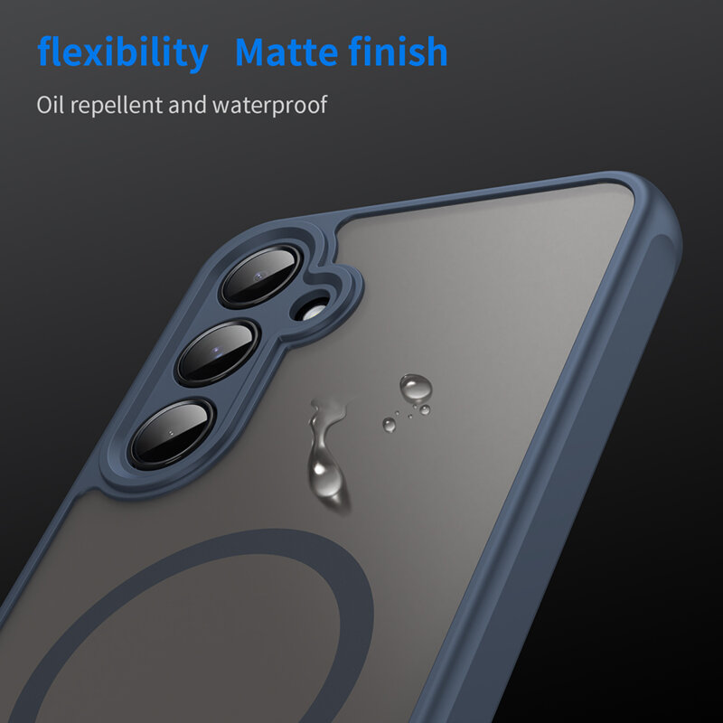 Husa Samsung Galaxy A55 5G Techsuit HaloFrost II MagSafe, bleumarin