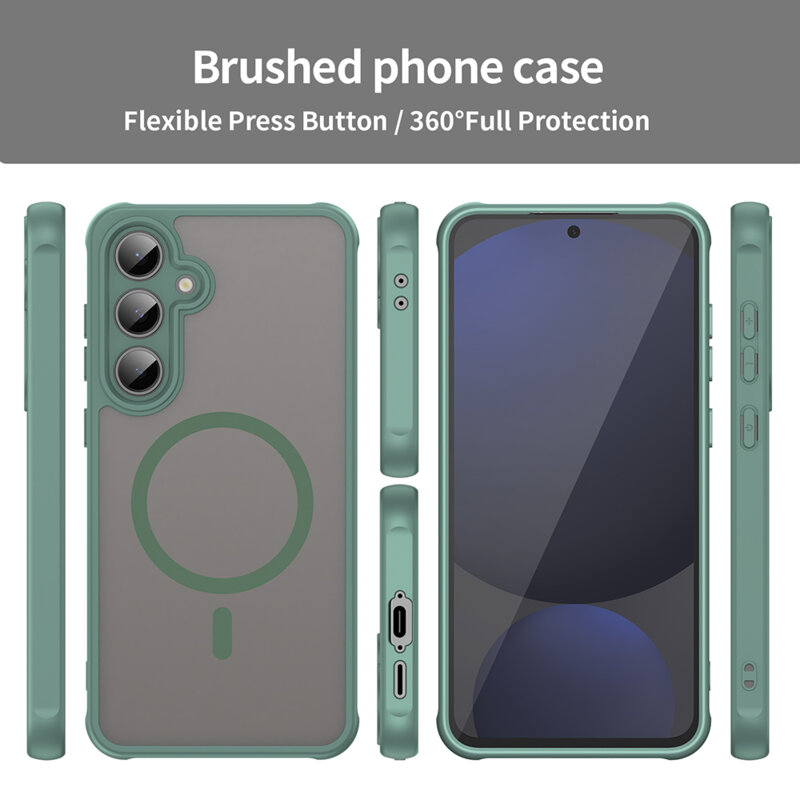 Husa Samsung Galaxy S24 FE Techsuit HaloFrost II MagSafe, verde