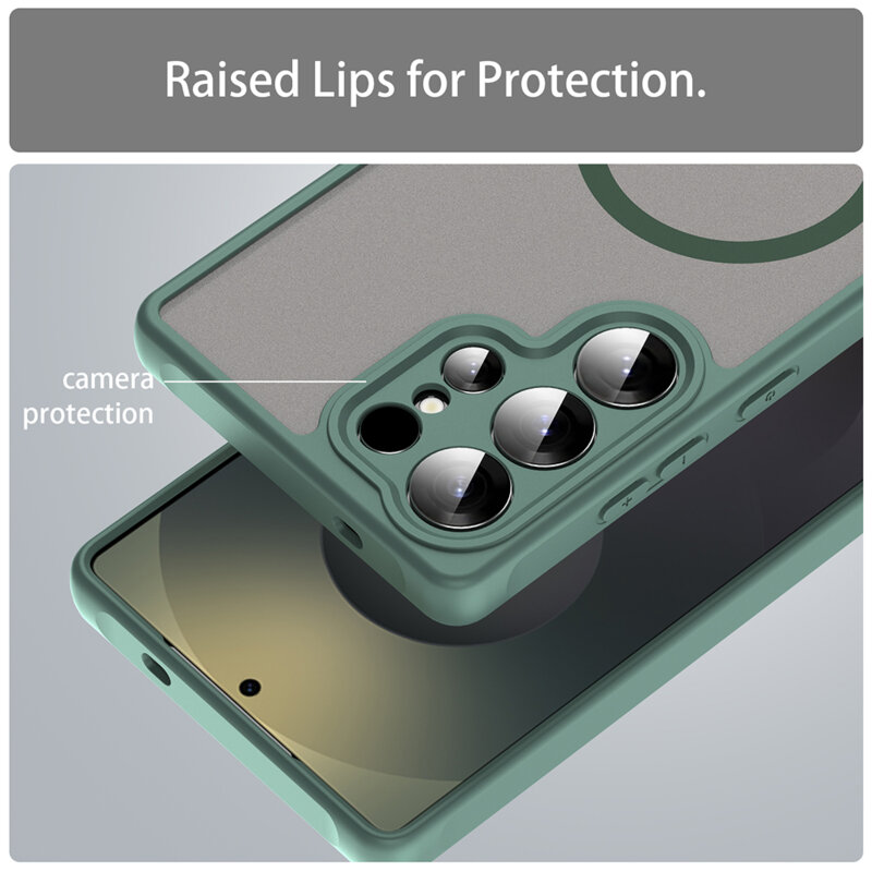 Husa Samsung Galaxy S25 Ultra Techsuit HaloFrost II MagSafe, verde