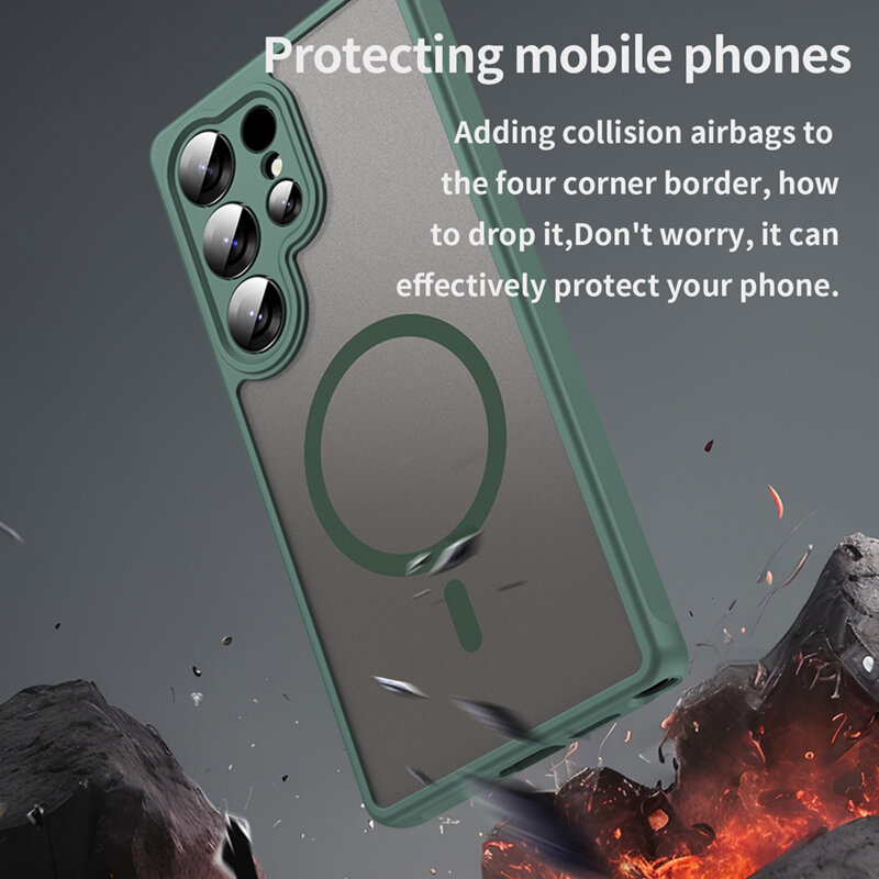 Husa Samsung Galaxy S25 Ultra Techsuit HaloFrost II MagSafe, verde