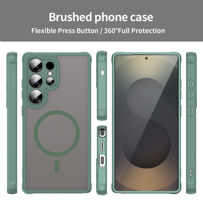 Husa Samsung Galaxy S25 Ultra Techsuit HaloFrost II MagSafe, verde