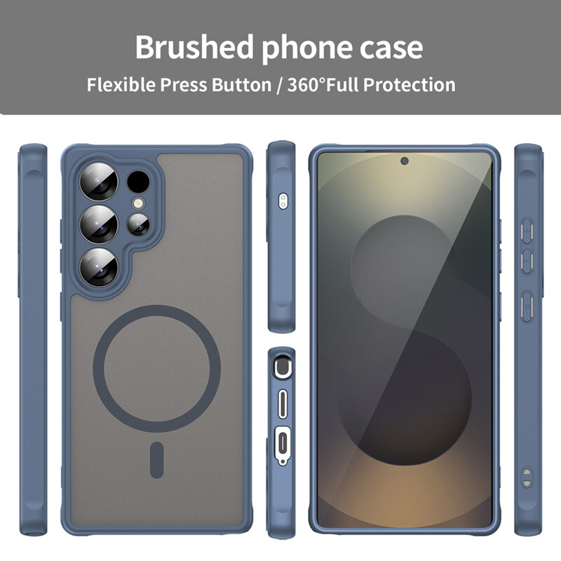 Husa Samsung Galaxy S25 Ultra Techsuit HaloFrost II MagSafe, bleumarin