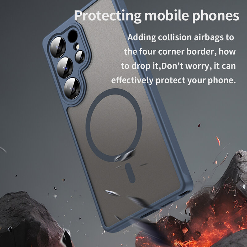 Husa Samsung Galaxy S25 Ultra Techsuit HaloFrost II MagSafe, bleumarin