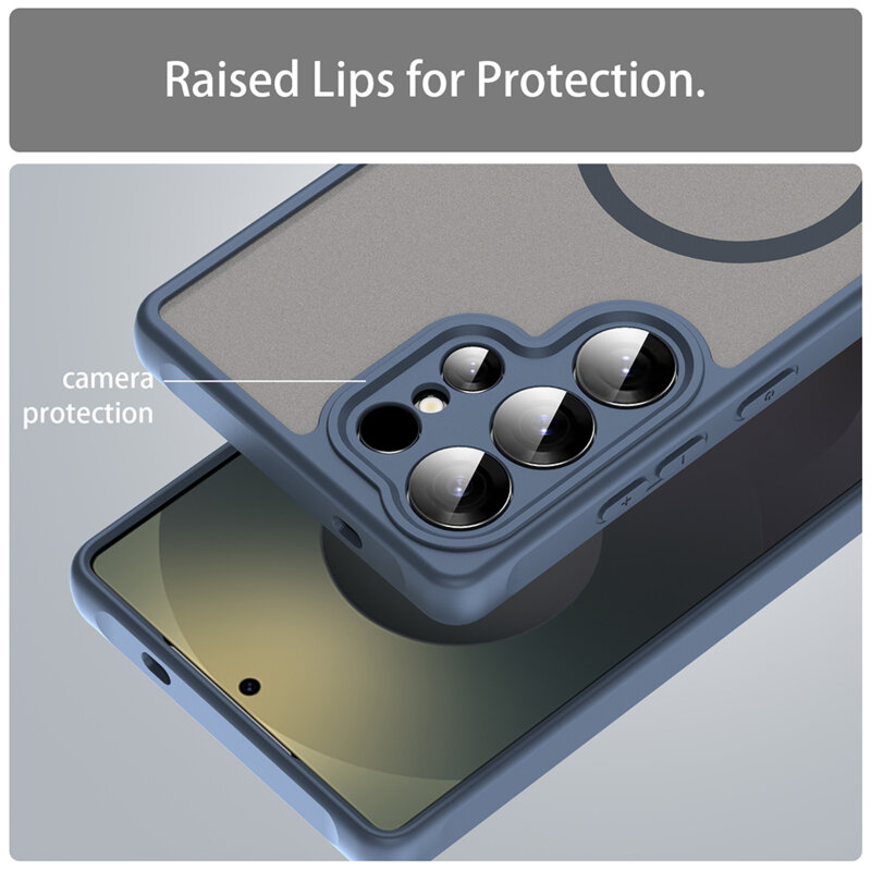 Husa Samsung Galaxy S25 Ultra Techsuit HaloFrost II MagSafe, bleumarin