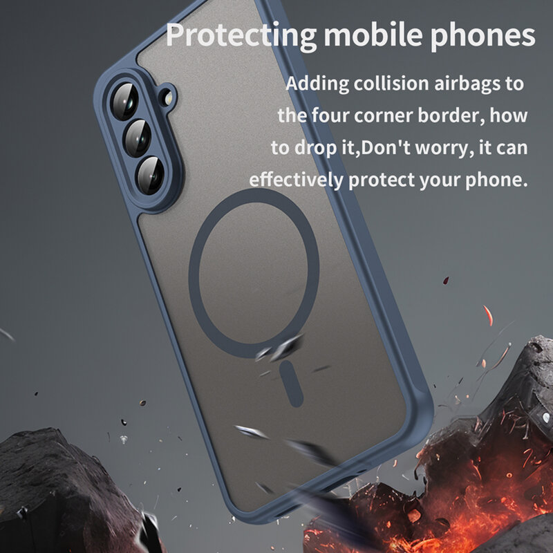 Husa Samsung Galaxy A36 5G Techsuit HaloFrost II MagSafe, bleumarin