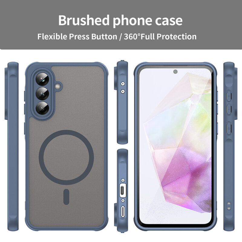 Husa Samsung Galaxy A36 5G Techsuit HaloFrost II MagSafe, bleumarin