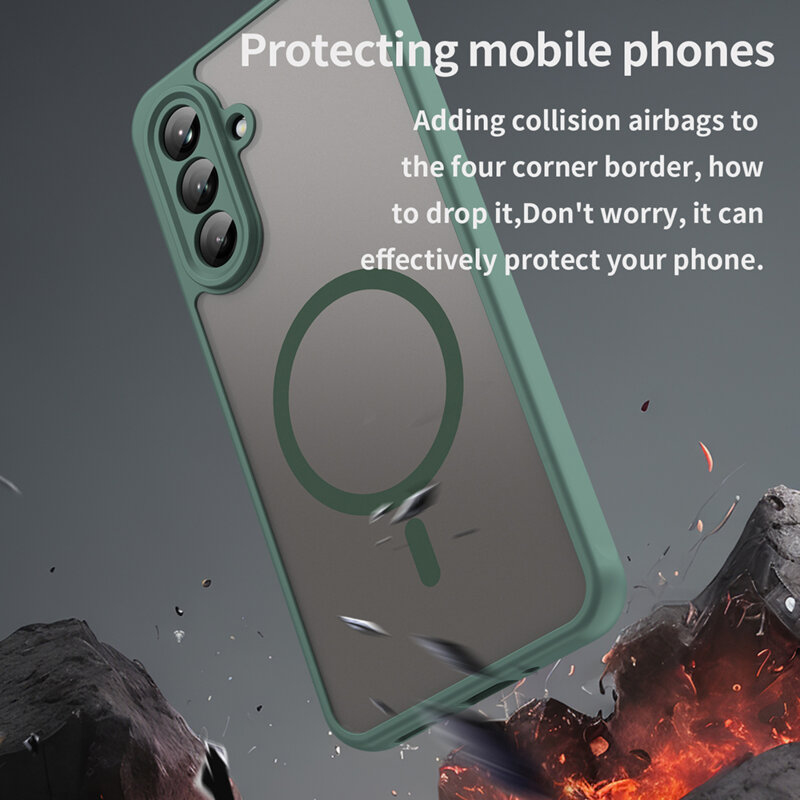 Husa Samsung Galaxy A26 5G Techsuit HaloFrost II MagSafe, verde