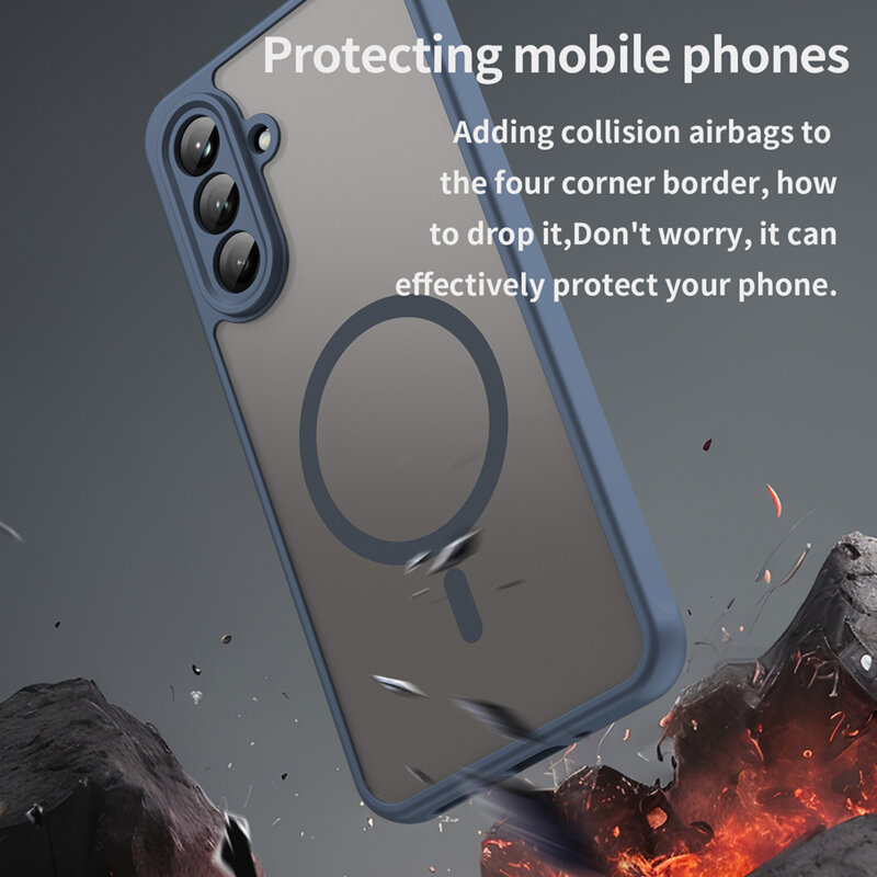 Husa Samsung Galaxy A26 5G Techsuit HaloFrost II MagSafe, bleumarin