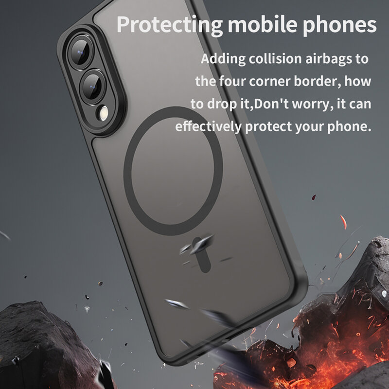 Husa Samsung Galaxy S25 Edge Techsuit HaloFrost II MagSafe, negru