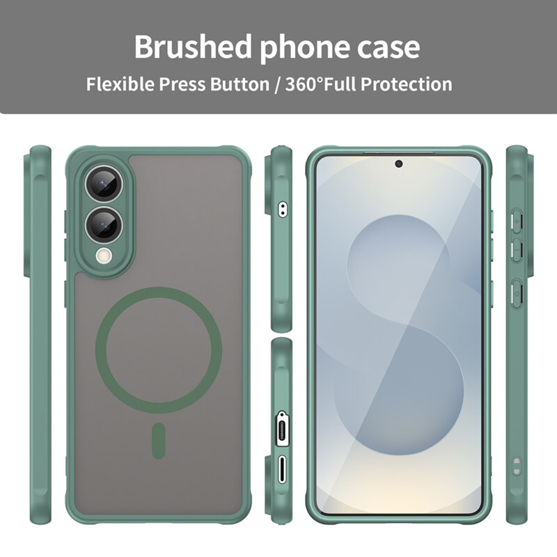 Husa Samsung Galaxy S25 Edge Techsuit HaloFrost II MagSafe, verde