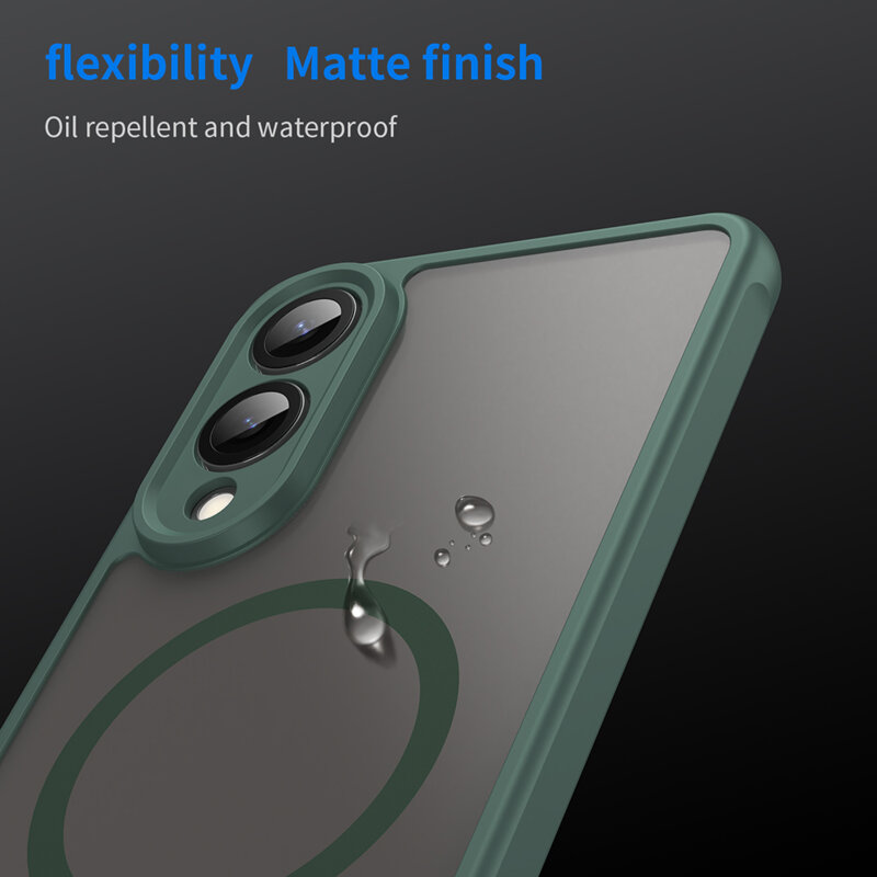 Husa Samsung Galaxy S25 Edge Techsuit HaloFrost II MagSafe, verde