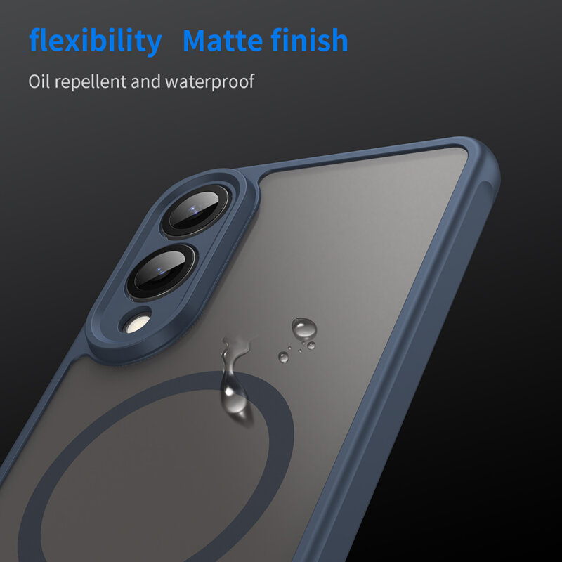 Husa Samsung Galaxy S25 Edge Techsuit HaloFrost II MagSafe, bleumarin