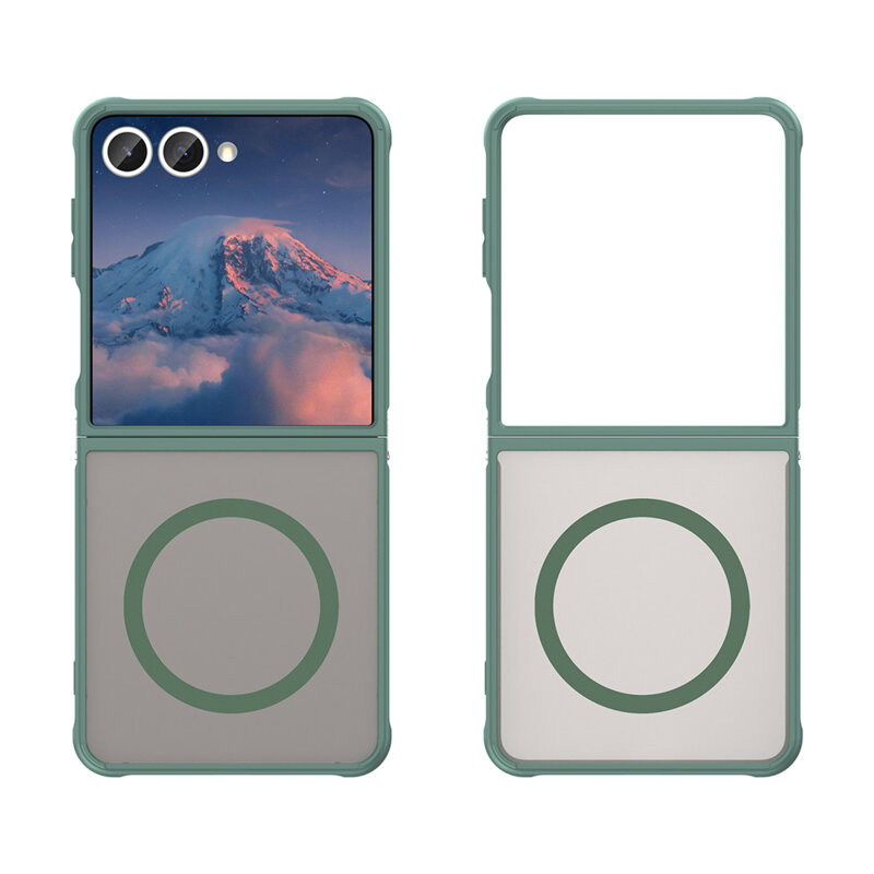 Husa Samsung Galaxy Z Flip7 Techsuit HaloFrost II MagSafe, verde