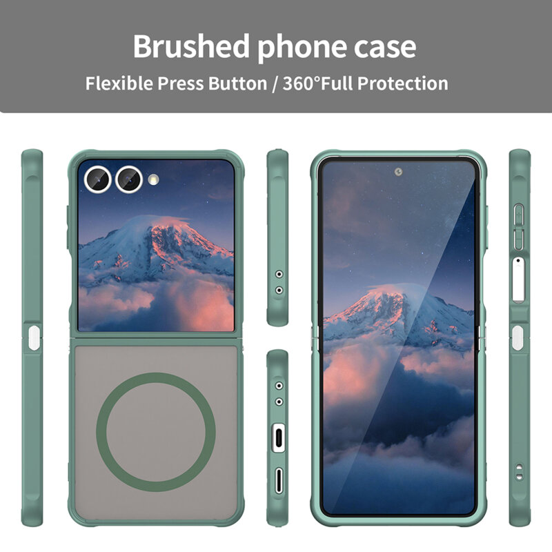 Husa Samsung Galaxy Z Flip7 Techsuit HaloFrost II MagSafe, verde