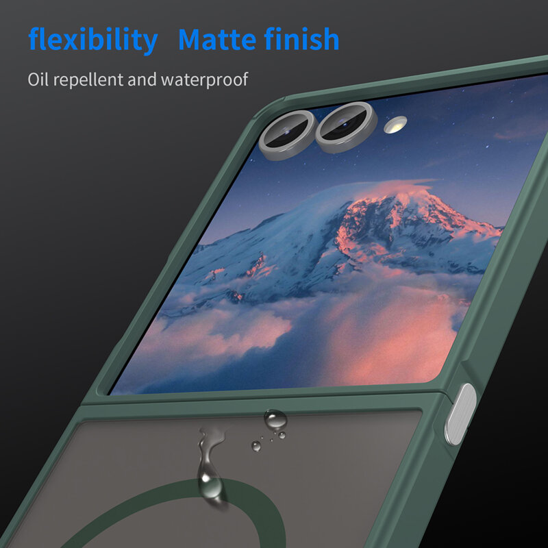 Husa Samsung Galaxy Z Flip7 Techsuit HaloFrost II MagSafe, verde