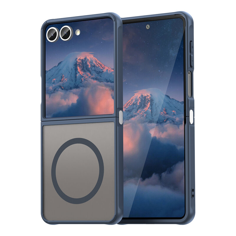 Husa Samsung Galaxy Z Flip7 Techsuit HaloFrost II MagSafe, bleumarin