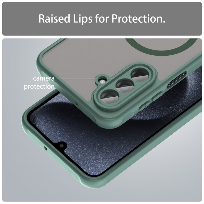 Husa Samsung Galaxy A17 5G Techsuit HaloFrost II MagSafe, verde