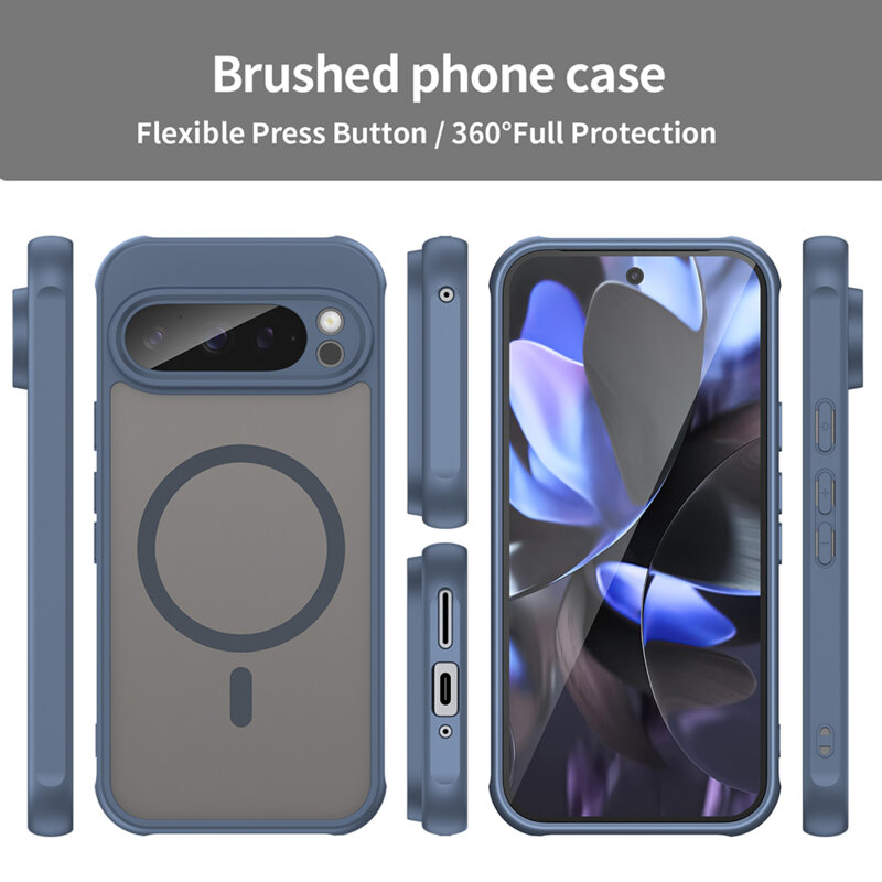 Husa Google Pixel 9 Pro Techsuit HaloFrost II MagSafe, bleumarin
