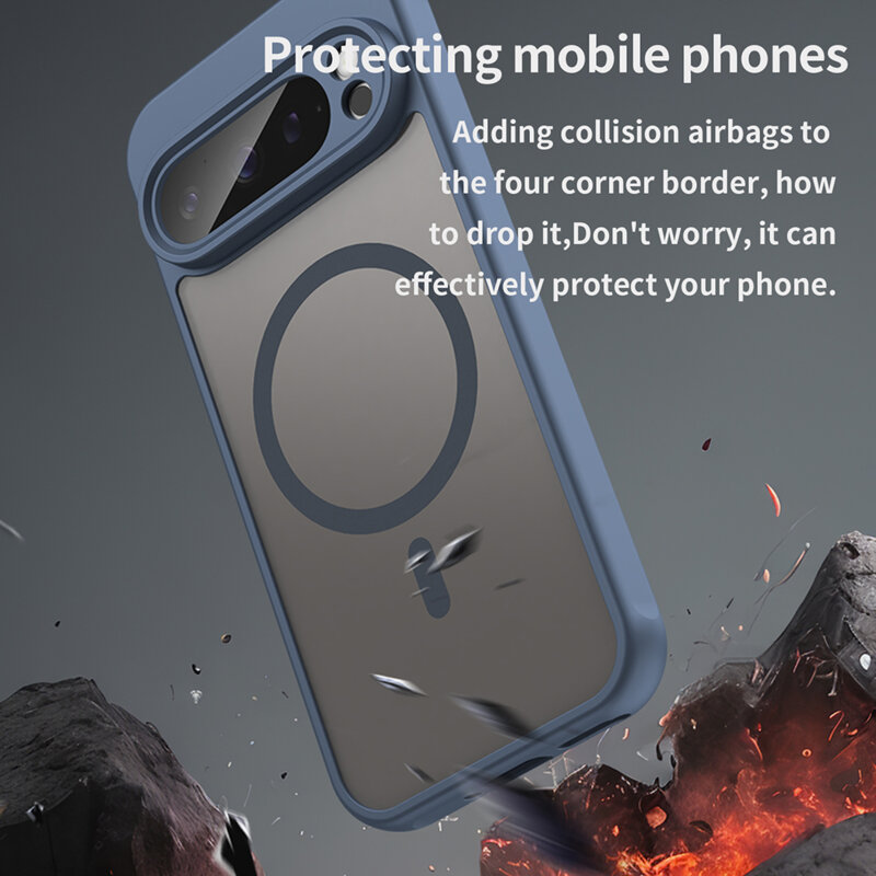 Husa Google Pixel 9 Pro Techsuit HaloFrost II MagSafe, bleumarin