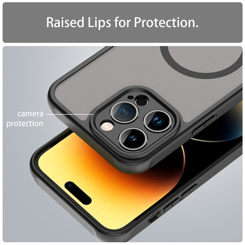 Husa iPhone 14 Pro Max Techsuit HaloFrost II MagSafe, negru