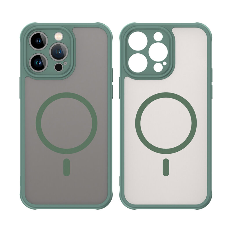 Husa iPhone 14 Pro Max Techsuit HaloFrost II MagSafe, verde