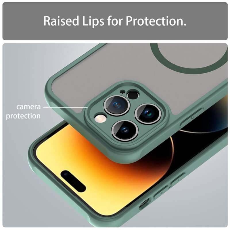 Husa iPhone 14 Pro Max Techsuit HaloFrost II MagSafe, verde