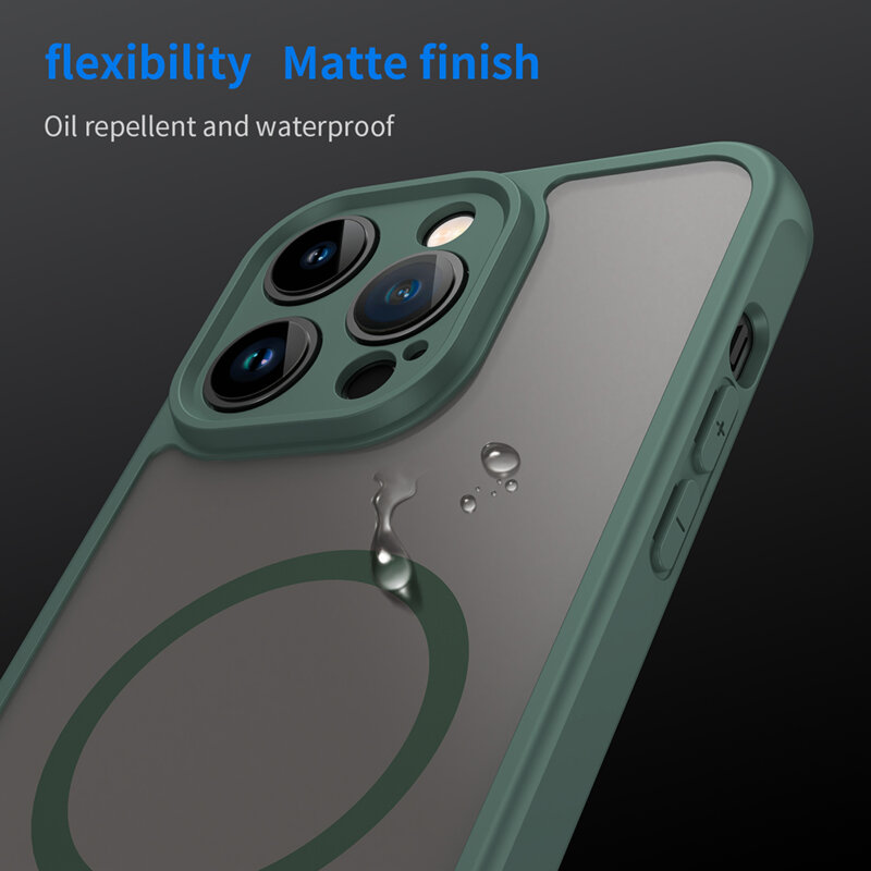 Husa iPhone 14 Pro Max Techsuit HaloFrost II MagSafe, verde