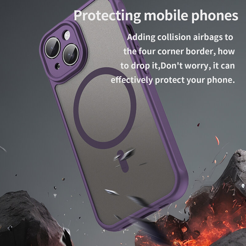 Husa iPhone 15 Techsuit HaloFrost II MagSafe, mov