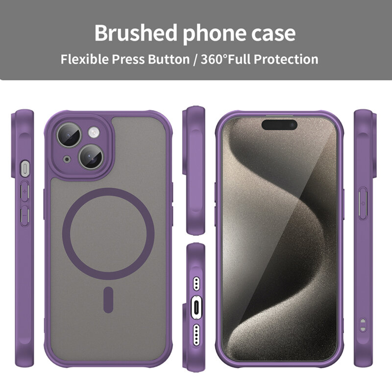 Husa iPhone 15 Techsuit HaloFrost II MagSafe, mov