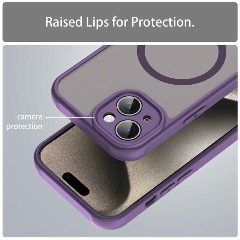 Husa iPhone 15 Techsuit HaloFrost II MagSafe, mov