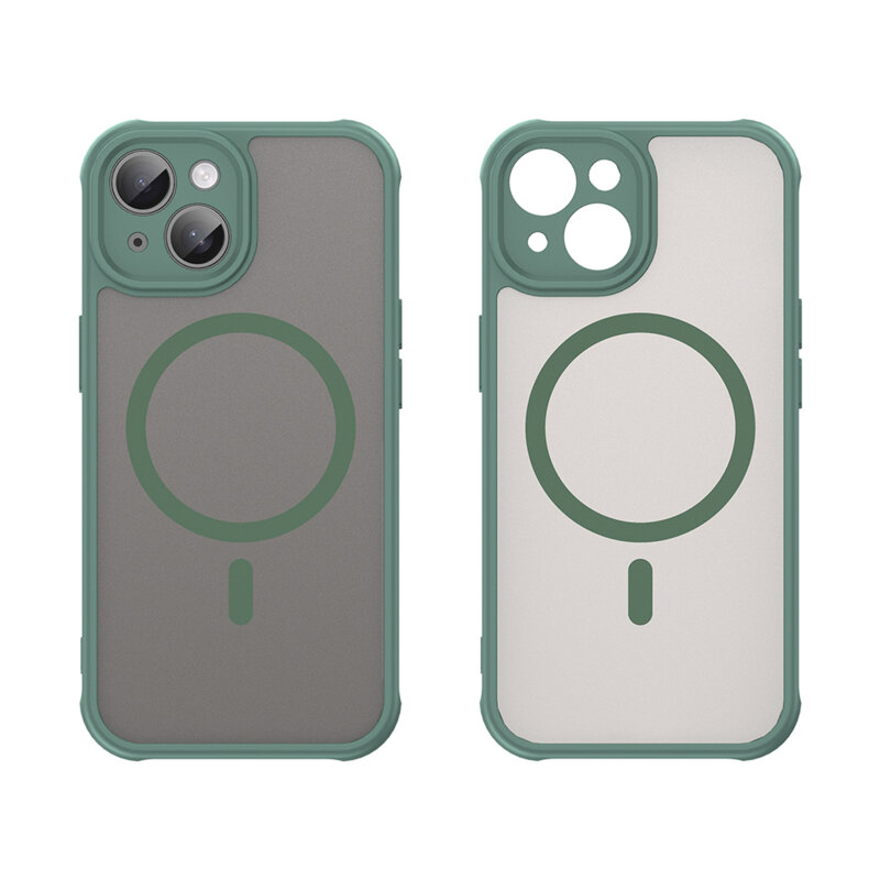 Husa iPhone 15 Plus Techsuit HaloFrost II MagSafe, verde