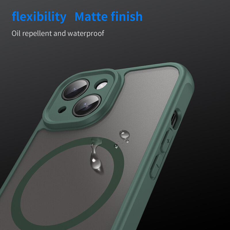 Husa iPhone 15 Plus Techsuit HaloFrost II MagSafe, verde