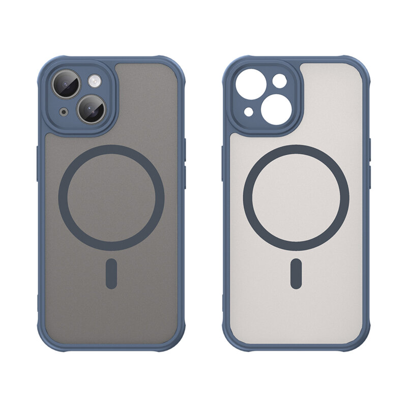 Husa iPhone 15 Plus Techsuit HaloFrost II MagSafe, bleumarin