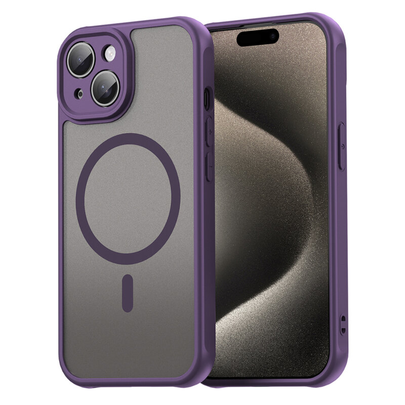 Husa iPhone 15 Plus Techsuit HaloFrost II MagSafe, mov